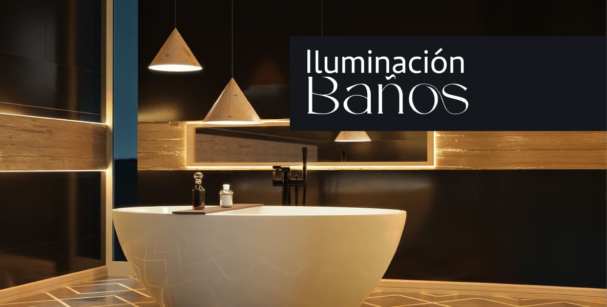 Iluminación para baño con apliqués de muro sobre el espejo, resistentes a la humedad.